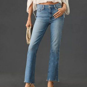 Paige Cindy High Rise Raw Hem Straight Jeans